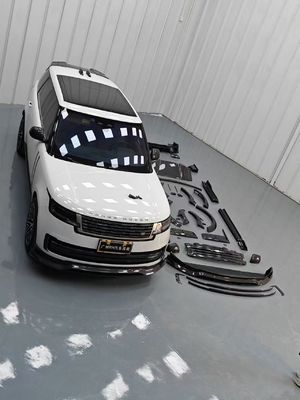 랜드로버 레인지로버 탄소섬유 보디킷 레인지로버 업그레이드 된 맨소리 스타일 앞 입술 확산기 스포일러 후드 휠 아크 사이드 스커트