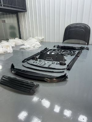 랜드로버 레인지로버 탄소섬유 보디킷 레인지로버 업그레이드 된 맨소리 스타일 앞 입술 확산기 스포일러 후드 휠 아크 사이드 스커트