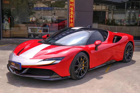 페라리 SF90 건조 탄소 섬유 보디 키트 SF90 OEM 스타일 탄소 섬유 앞 입술 디푸저 스포일러 사이드 스커트