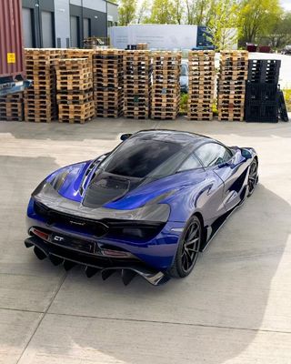 블루 720s 와이드 보디 키트 맥라렌 탄소 섬유 앞 입술 확산 스포일러 키트
