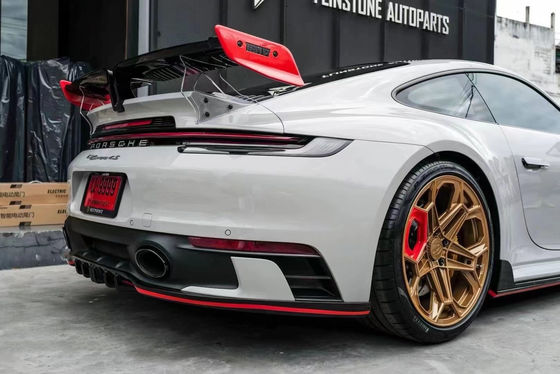포르쉐 911 992 탄소섬유 바디 키트 911 992 업그레이드된 테크아트 스타일 앞 껍데기 디푸저 스포일러 사이드 스커트 바디 키트
