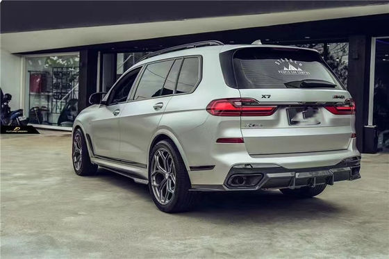 BMW X7 탄소섬유 보디 키트 X7 업그레이드 된 FD 스타일 탄소섬유 전면 껍데기 확산 스포일러 상단 날개 보디 키트