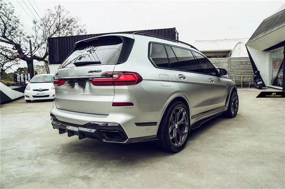 BMW X7 탄소섬유 보디 키트 X7 업그레이드 된 FD 스타일 탄소섬유 전면 껍데기 확산 스포일러 상단 날개 보디 키트