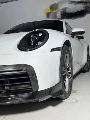 포르쉐 911 992 탄소섬유 시체 키트 911 992 업그레이드 된 브래스 스타일 전면 껍데기 스포일러 시체 키트