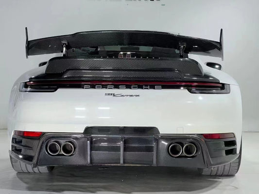 포르쉐 911 992 탄소섬유 시체 키트 911 992 업그레이드 된 브래스 스타일 전면 껍데기 스포일러 시체 키트