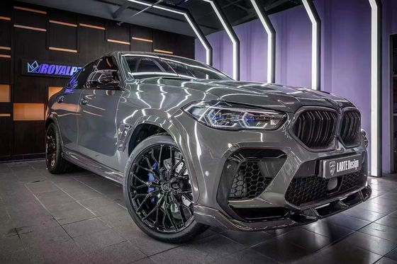 BMW X6M F96의 자동차 부품 탄소섬유 시체 키트 X6M F96 업그레이드 된 LARTE 디자인 스타일 전면 껍데기 디퓨저 스포일러 시체 키트