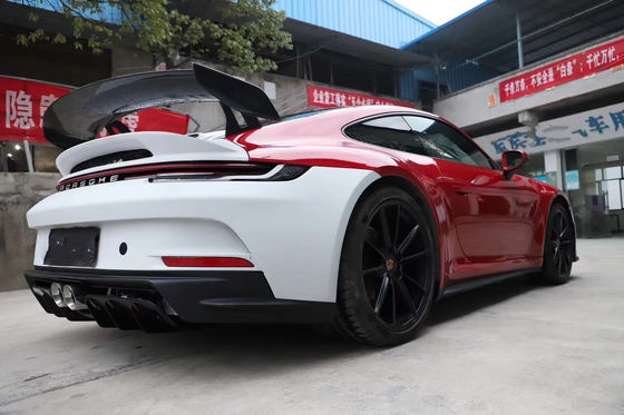 포르쉐911 992 992 업그레이드된 GT3 스타일 앞뒤 배머 사이드 스커트 스포일러 후드 보디 키트