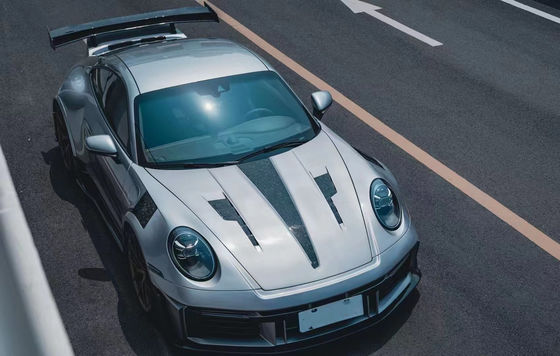 포르쉐 911 992 탄소섬유 시체 키트 992 업그레이드 된 MIW 스타일 앞뒤 배머 스포일러 후드 폭체 키트