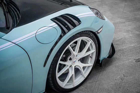 레이크 블루 GTS 포르쉐 보디 키트 718 사이드 스커트 2017 - 2019