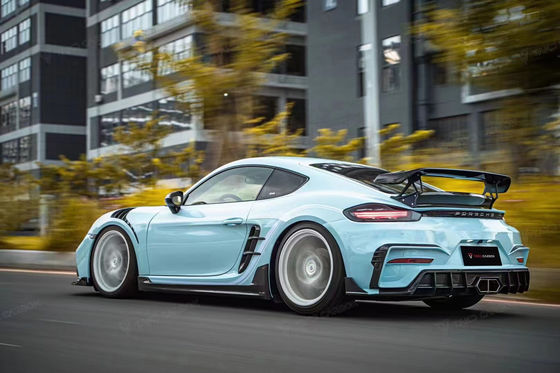 레이크 블루 GTS 포르쉐 보디 키트 718 사이드 스커트 2017 - 2019