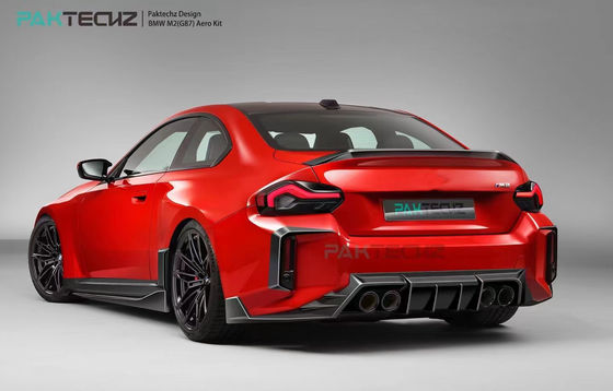BMW M2 G87 탄소 섬유 보디 키트 M2 업그레이드된 Paktechz 스타일 탄소 섬유 앞 입술 확산 스포일러 후드