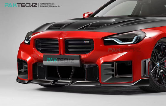 BMW M2 G87 탄소 섬유 보디 키트 M2 업그레이드된 Paktechz 스타일 탄소 섬유 앞 입술 확산 스포일러 후드