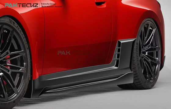BMW M2 G87 탄소 섬유 보디 키트 M2 업그레이드된 Paktechz 스타일 탄소 섬유 앞 입술 확산 스포일러 후드