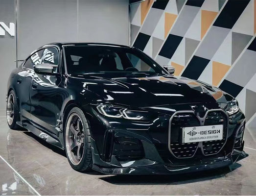 BMW I4 탄소섬유 보디 키트 I4 탄소섬유 앞 입술 디푸저 스포일러 사이드 스커트 후드 I4 보디 키트