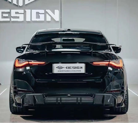 BMW I4 탄소섬유 보디 키트 I4 탄소섬유 앞 입술 디푸저 스포일러 사이드 스커트 후드 I4 보디 키트