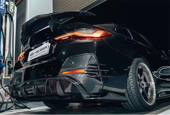 BMW I4 탄소섬유 보디 키트 I4 탄소섬유 앞 입술 디푸저 스포일러 사이드 스커트 후드 I4 보디 키트