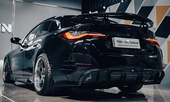 BMW I4 탄소섬유 보디 키트 I4 탄소섬유 앞 입술 디푸저 스포일러 사이드 스커트 후드 I4 보디 키트