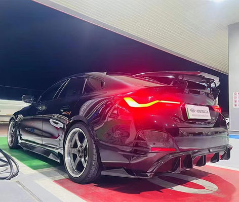 BMW I4 탄소섬유 보디 키트 I4 탄소섬유 앞 입술 디푸저 스포일러 사이드 스커트 후드 I4 보디 키트
