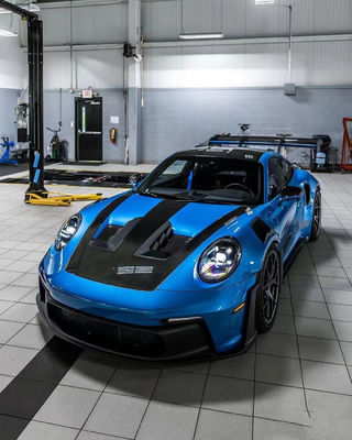 푸른 포르쉐 바디 키트 992 GT3RS 스타일 건조 탄소 섬유 후드