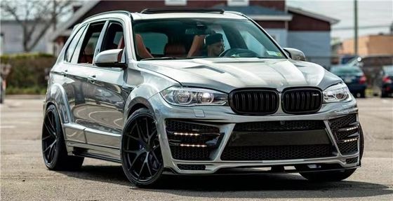 BMW X5 X5M 와이드 바디 키트 X5 X5M 업그레이드 된 RD 탄소 섬유 스타일 앞뒤 배머 스포일러 후드 와이드 바디 키트