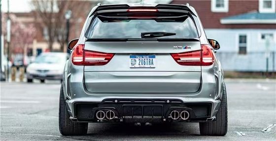 BMW X5 X5M 와이드 바디 키트 X5 X5M 업그레이드 된 RD 탄소 섬유 스타일 앞뒤 배머 스포일러 후드 와이드 바디 키트