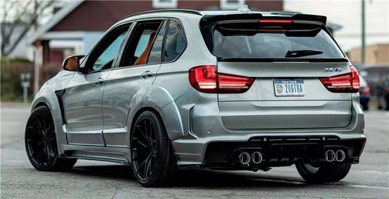 BMW X5 X5M 와이드 바디 키트 X5 X5M 업그레이드 된 RD 탄소 섬유 스타일 앞뒤 배머 스포일러 후드 와이드 바디 키트