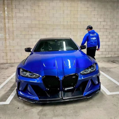 4 쿠페 BMW M3 카시 키트 블루 앞 GEEX 스타일 앞 배머 펜더를 교체