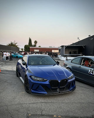 4 쿠페 BMW M3 카시 키트 블루 앞 GEEX 스타일 앞 배머 펜더를 교체