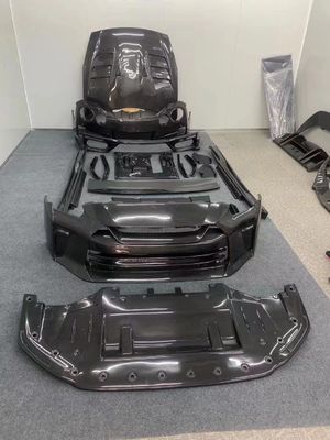 닛산 GTR R35 탄소섬유 보디 키트 GTR 업그레이드 최상위 스타일 탄소섬유 앞뒤 배머 사이드 스포일러