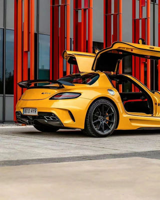 메르세데스 SLS R197 탄소섬유 바디 키트 SLS 업그레이드 블랙 시리즈 스타일 앞뒤 배머 스포일러 후드