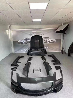 메르세데스 SLS R197 탄소섬유 바디 키트 SLS 업그레이드 블랙 시리즈 스타일 앞뒤 배머 스포일러 후드