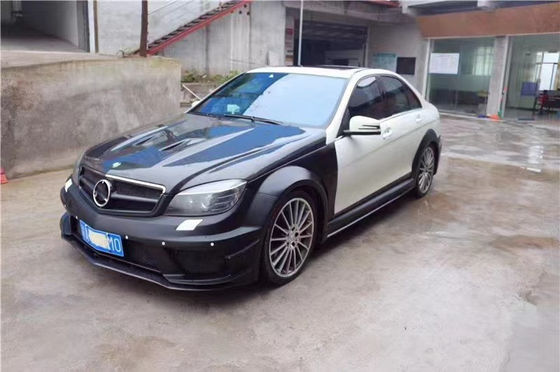 메르세데스 W204 C63 카시 키트 W204 업그레이드 된 블랙 시리즈 스타일 앞뒤 배머 후드 와이드 보디 키트